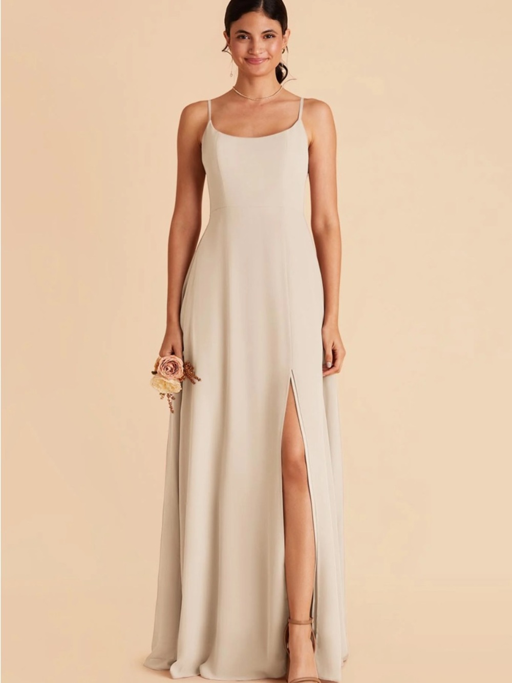 Birdy Grey Amy Dress Chiffon Neutral Champagne